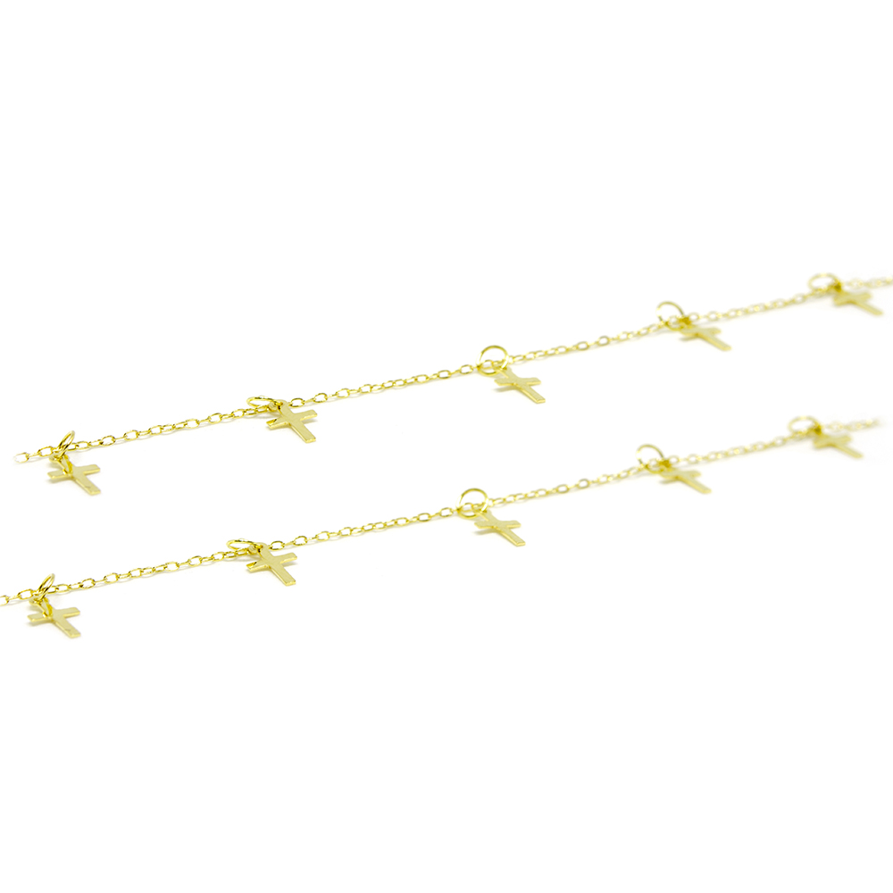 Pulseira Pingente Cruz em Ouro 18 Kilates � 25456